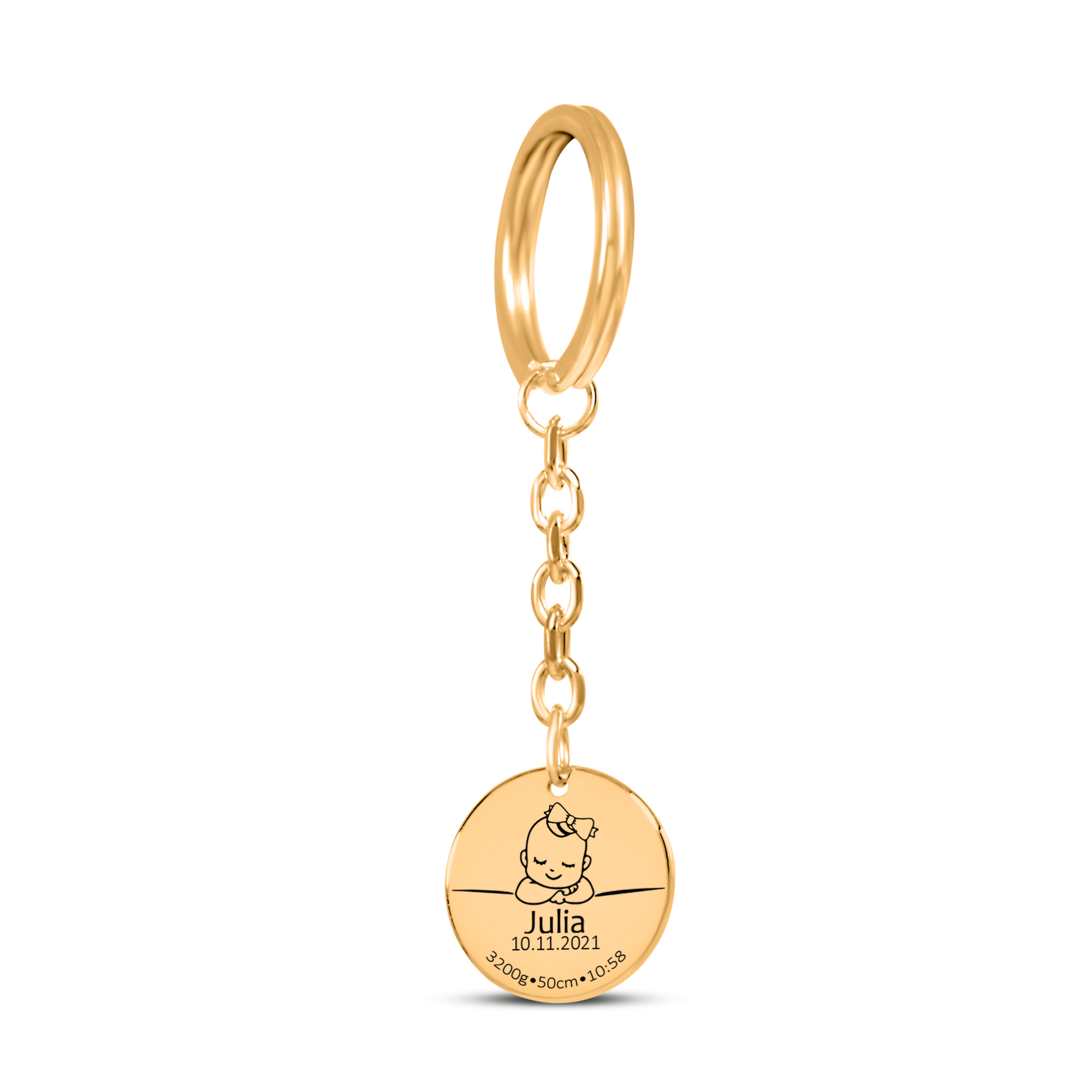 Custom Birth Details Keychain