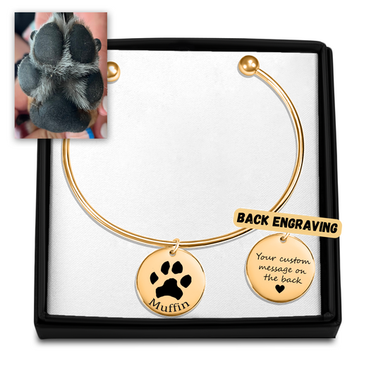 Custom Paw Print Bangle