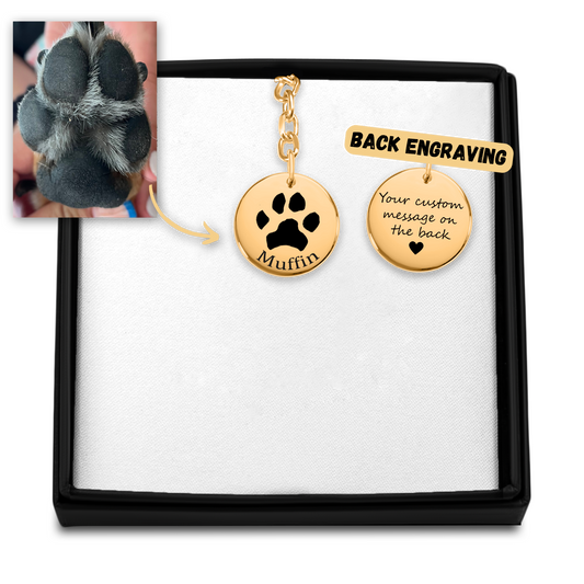 Custom Paw Print Keychain