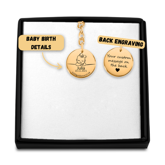 Custom Birth Details Keychain