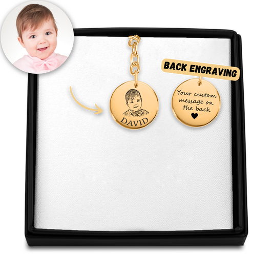 Custom Baby Portrait Keychain